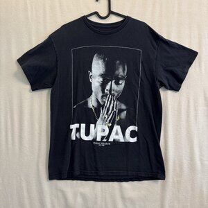 Tupac Shakur T Shirt Sz M Black 1971-1996 2PAC Portrait Double Sided  2012